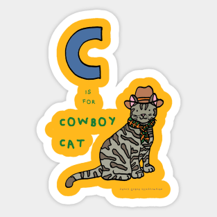 C is for cowboy cat Sticker